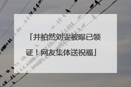 井柏然刘雯被曝已领证！网友集体送祝福